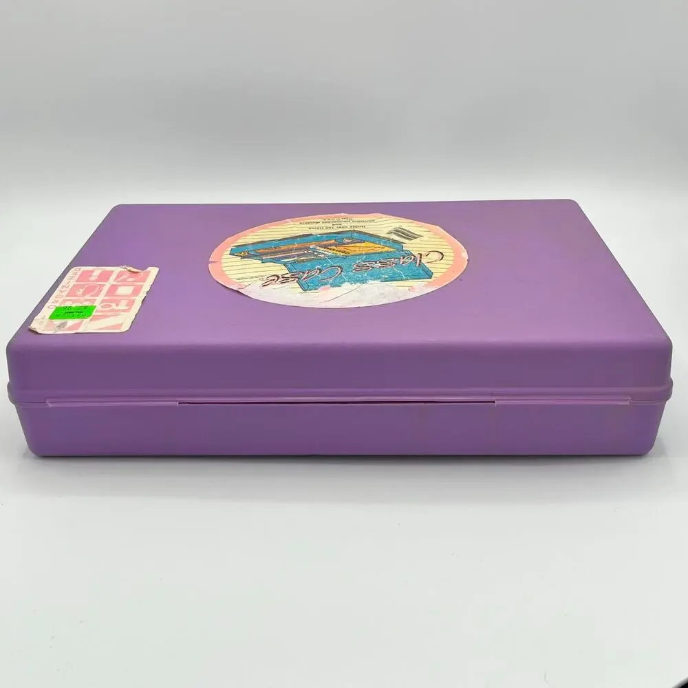 Vintage 1987 Class Case Divided Pencil School Supplies Plastic Case Made in USA